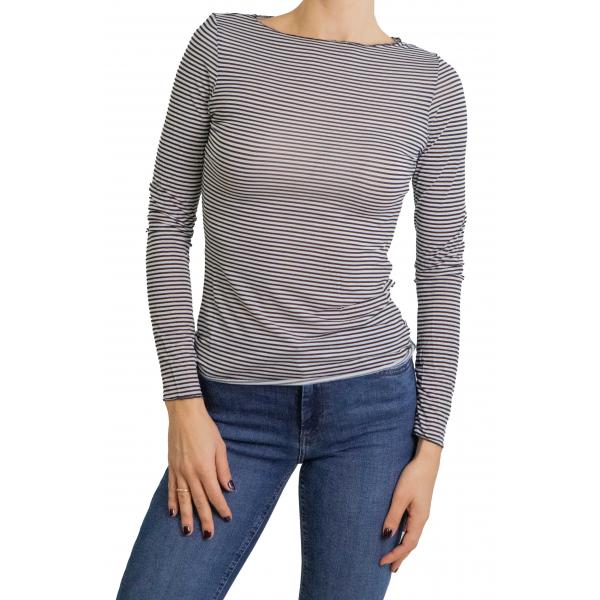 Maglia misto cashmere a righe 